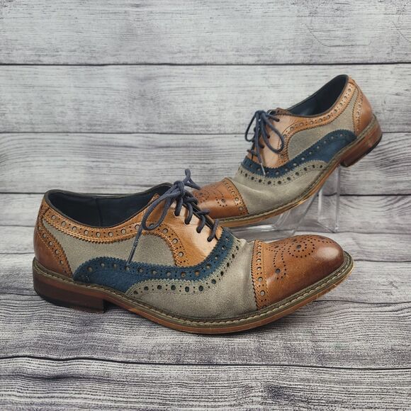 Justin Reece England Smith Casual Brogue Smarts In Brown Size EU 40 US 7 - Picture 1 of 16